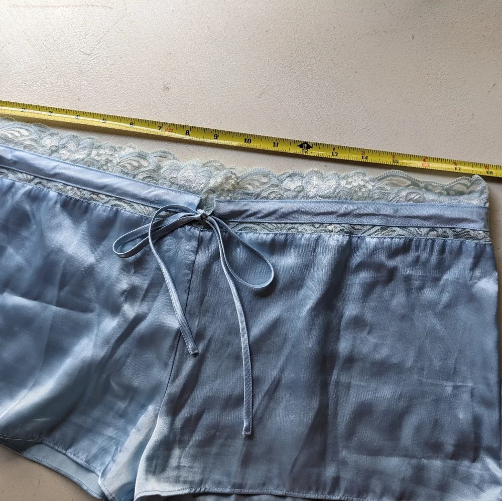 Light Blue Satin & Lace Sleep Set